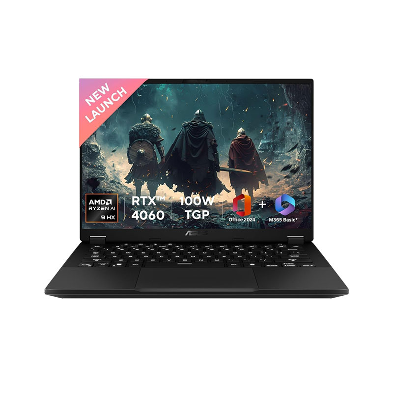 Picture of Asus TUF Gaming A14 - AMD Ryzen AI 9 HX 370, 14" (35.56cm) FA401WV-RG475WS (16GB/ 1TB SSD/ WQXGA Display/ 8GB GDDR6 NVIDIA GeForce RTX 4060/ Windows 11 Home/ MS Office 2024/ 1Year Warranty/ Jaeger Gray/ 1.46 kg)